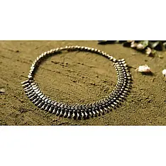 धरा ✽ Antique Finish White Metal ✽ Necklace { 35 }